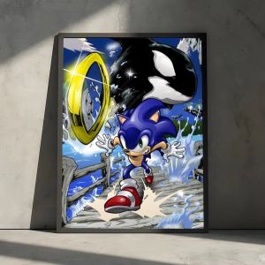 KAYOU | DIY Sonic The Hedgehog Diamond Painting Dynamic Game Character Scene For Living Room Wall Decoration Exquisite Gift