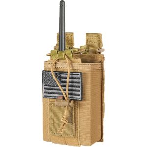 Tactical Radio Holder Radio Holster Molle Radio Pouch Universal Radio Case Military Heavy Duty Radio Bag with Badge