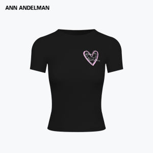 ANN ANDELMAN | Doodle Heart Design Slim Fit Ladies T-Shirt