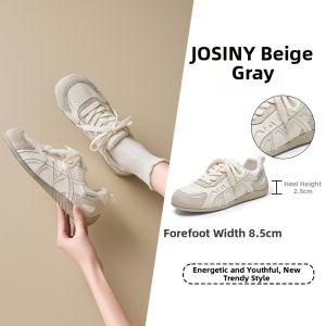 Josiny | Leather Soft Bottom Height-increasing Retro Casual Sneakers