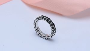 5.5 Carats Cincin Silver 925 Original Ring Natural Black Spinel Silver Eternity Rings Black Gemstone Silver Ring For Women Jewelry Gifts Wedding Ring
