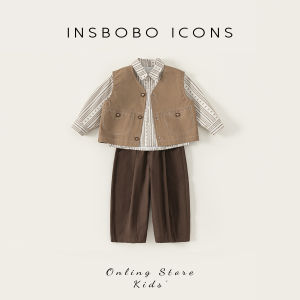 insbobo | Bộ Quần Áo Thu Cho Bé Trai 3 Món Áo Gile