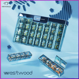 HKStorage Hộp Thuốc Xách Tay Bảy Ngày Một Tuần Hộp Phân Phối Dung Tích Lớn Ba Bữa Một Ngày Hộp Nhắc Nhở Thuốc Hộp Đựng Thuốc