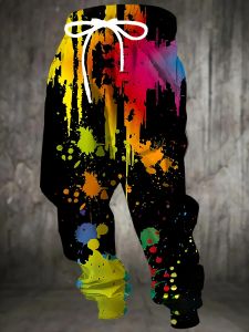 Hot Selling Fashion New Mens 3D Printed Hip-hop Graffiti Pattern Outdoor Hip-hop Suitable for Street Wear Loose Pants Large