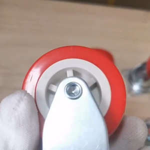 Roda PU Merah SET 4PCS HIDUP MATI +Bearing castor HEAVY DUTY 3/4/5inch RODA TROLY ETALASE LEMARI