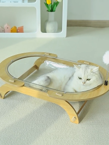 โดมแมว เปลแมว ที่นอนสัตว์เลี้ยง หลุมอะคริลิค หลุมอวกาศ ที่นอนแมว ของเล่น 2in1 งานไม้แข็งแรง