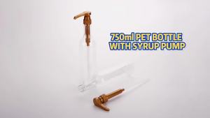 【NN74】750ml Transparent Coffee Syrup Bee Drip Storage Dispenser Pump Bottle Squeeze Milk Bottle Honey Jar Container[J]【W4】