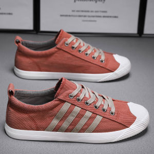 Mens Canvas Shoes Low Top Flat Breathable Trendy Casual Rubber Outsole round Toe Spring Autumn Seasonal Fashion Sneakers