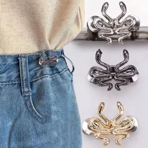 Snake Waist Button Fastener Adjustable Metal Jeans Buttons Tighteners for Loose Denim Instant No-Sew for Denim Trousers