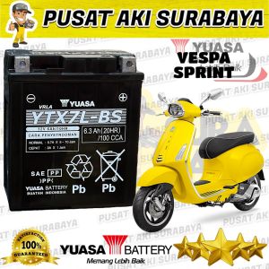 AKI TERBARU TERBAIK YUASA YTX7L - BS 6 AMPER ACCU MOTOR VESPA SPRINT SUZUKI AN 250 SERIES GS 400 SERIES YAMAHA MT25 R25 MBTX7U