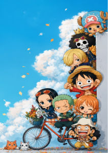 Bandai | Oil Painting Cute One Piece Japanese Anime By Numbers Home Decor Modern Wall Decor for Living Room Bedroom Perfect Gift No Frame