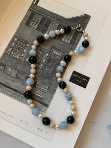 CAFFTI | Blue Aquamarine Pearl Resort Luxury Minimalist Neck Necklace