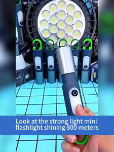 1000 Lumens LED Flashlight 5500mAh With Side glow Rechargeable Zoomable USB Output Waterproof Torch