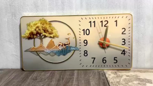 Đồng hồ kèm Tranh Phong Thủy Decor Decor Phòng Treo Tường Trang Trí Nhà