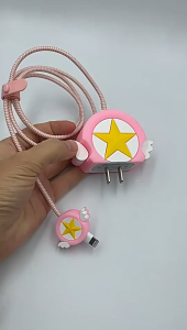 4pcs/set Silicone Charging Cable Protector Cute Pokemon Charger ,Protector Cover Compatible for IPhone 20W Charger