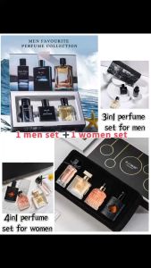 💗[Ready Stock]💗COMBO (1+1) 3in1 Men set+4in1 women set💗perfume gift set men Perfume Body Spray Cologne Fragrance Long Lasting Scent women Perfume Set Long Lasting Light Fragrance Floral Perfume Set Minyak Wangi