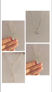 Dây Chuyền Vòng Cổ Bạc 925 Kèm Mặt Hoa Hồng Đính Đá CZ Zircon Lấp Lánh Nhỏ Xinh Dễ Thương Thời Trang Việt Nam