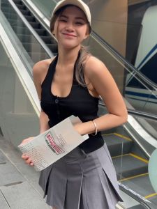 🌈 SpinnyHouse เสื้อกล้ามคล้องคอ ผ้าไหมพรมยืด กระดูม ช่วยงานได้จริง ✨ เข็มกลัดให้ด้วยงานสไตล์เกาหลีเกาใจสุด รุ่น, สมอเรือ