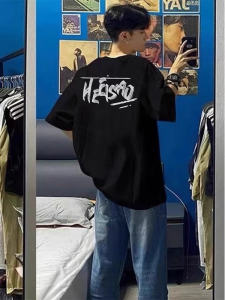 Extra Large Size Mens T-Shirt Pure Cotton Loose Fit Short Sleeve Half Sleeve Breathable Comfortable Summer Fashion Casual Top