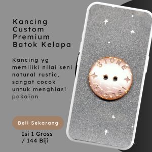 Kancing Batok Kelapa Custom Nama Brand