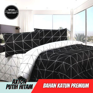 Mutiara Bedcover Set Bahan Katun Lokal Premium Motif AXTON Badcover Set Homemade Adem Aestetic Promo Bed Cover Murah