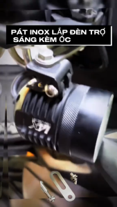 PAT GẮN ĐÈN L4X DƯỚI TAY THẮNG INOX 304 Pat Đèn Trợ Sáng cho Xe Winner Exciter Sirius Fi RSX Wave Blade