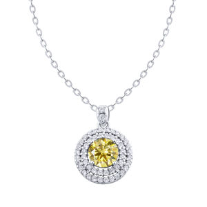 1ct 6.5mm VVS D Color Moissanite Diamond Necklace 925 Sterling Silver Luxury Jewelry Womens Wedding Party Dating Gift