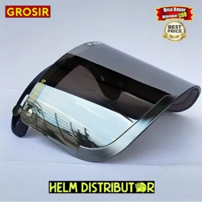 Kaca Helm Bogo Retro Datar Injak original merek injak iridium