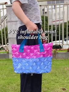 Seaside Play Waterproof Inflatable Beach Bag Family Travel Large Capacity Portable Shoulder Bag Vacation Pvc Stamp Crossbody Bag