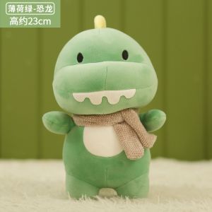 23cm Lovely Animal Plush Stuffed Lion Hippo Dinosaur Pig High Quality Soft Fabric Zoo Souvenir