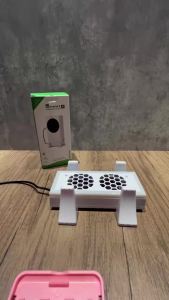 White Game Console Holder Cooling Fan 3 Gear Adjustment Game Console Holder Cooling System with Color Light for Xbox Series S