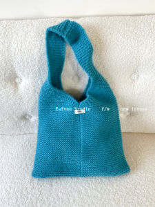 Personality Hipster Bag Ins South Korea Egg Knitting Shoulder Bag Large Capacity Handbag Artistic Wool Vest Bag