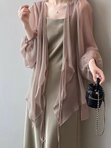 Sun Protection Sheer Blouse Loose Mid-long Kaftan