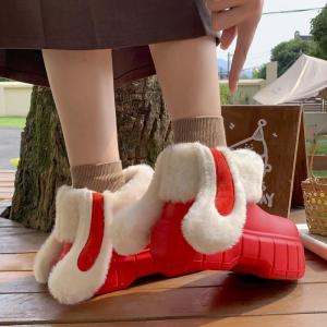 Giày Cao Gót Đế Dày Đế Cao Su Chống Thấm Nước Cho Nữ Mùa Đông 2025 Giày Đế Cao Su Chống Trượt Giày Lười Đế Cao Su Đế Dày