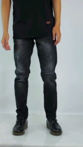 celana jeans pria panjang sobek Black Viper