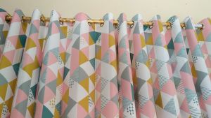 PROMO Gorden minimalis gorden jendela gorden pintu gorden stok jadi tinggal pasang/Gorden Piramid Pink.SNN Gorden
