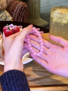 East Beauty | Pink Natural Rose Quartz Bracelet For Women