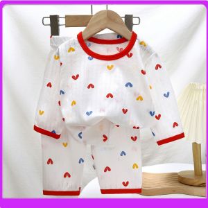 Bộ Đồ Ngủ Cotton Nguyên Chất Cho Trẻ Em Mùa Hè Bộ Đồ Mặc Nhà Thoải Mái Thoáng Khí Cho Bé Trai Và Bé Gái