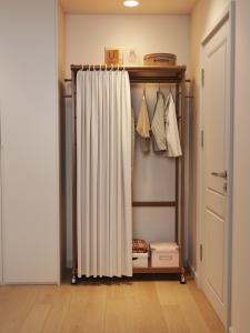 DONGMU | Dustproof Movable Wooden Coat Rack