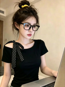Bow Collar Short Sleeve T-Shirt