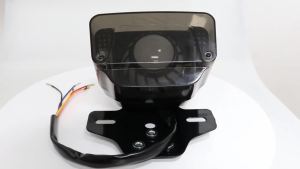 Universal 12V Motorcycle LED Brake Tail Light Signal Lights LED Integrated Tail Light with License Plate Bracket RGB Angel Eyes