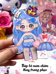 Đồ Chơi Búp Bê Thay Váy Công Chúa Nam Châm Sticker Búp Bê Từ Tính Thay Trang Phục Công Chúa