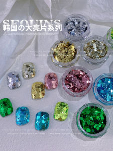 Kaniu Korean Style Ultra-Thin Sparkling Nail Art Decorations Mix Flashing Nail Powder Glue Long Lasting High Shine Easy Dryness
