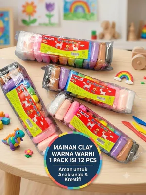MAINAN CLAY 1 PACK ISI 12WARNA