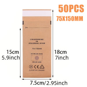 Disposable Self-Seal Nail Care Sterilization Bags Manicure Pouches Unscented Autoclave Kraft Paper Cleaning Bags Nail Art Tool