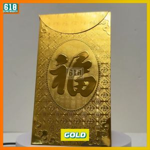 Angpao Envelope Metallic Embossed Foil 4pcs Chinese Money Envelope Ang Pao Ampao Hongbao Red Gold