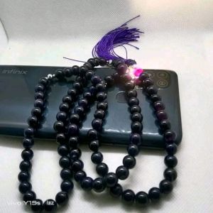 Tasbih batu kecubung wulung tembus cahaya 8 mm