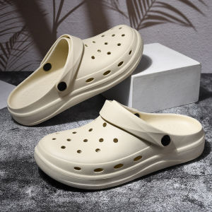 Mens Summer 2023 Casual Outdoor Sandals Anti-Slip Beach Head Cover Slippers Wear-Resistant EVA Material Thick Bottom