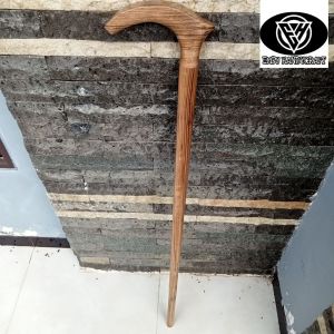 Tongkat jalan kayu gaharu merah motif pipih