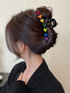 Large Size Shark Clamp Hair Accessories Womens Elegant Fashion Rainbow Hair Clips Sweet Style  out New 2023 Hair Grips